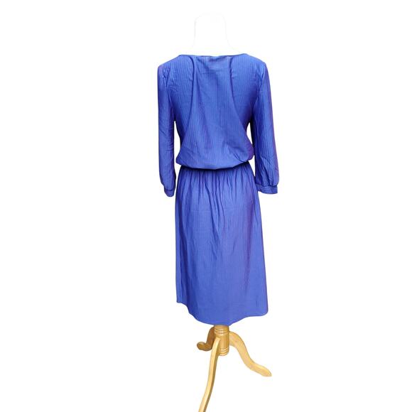 Vintage New Division Blue Red Stripe Belted Shirt Dress Day Dress Size 9 / 10 - Picture 11 of 16